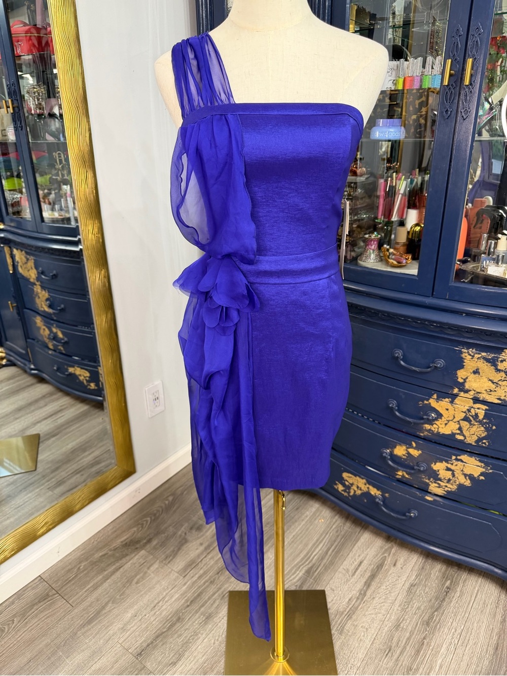 NWT Vintage Jessica McClintock Royal blue mini dress size 6
